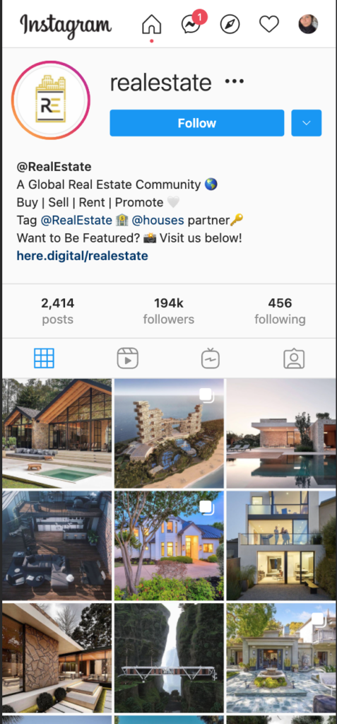 @realestate has a very clear Instagram bio.